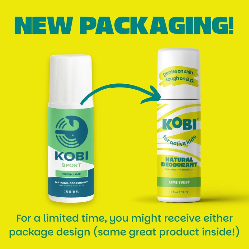 Kobi Deodorant for Active Kids, Teens, Boys, Girls - Natural, Aluminum-Free, Sport Strength - Lime Twist - Image 2